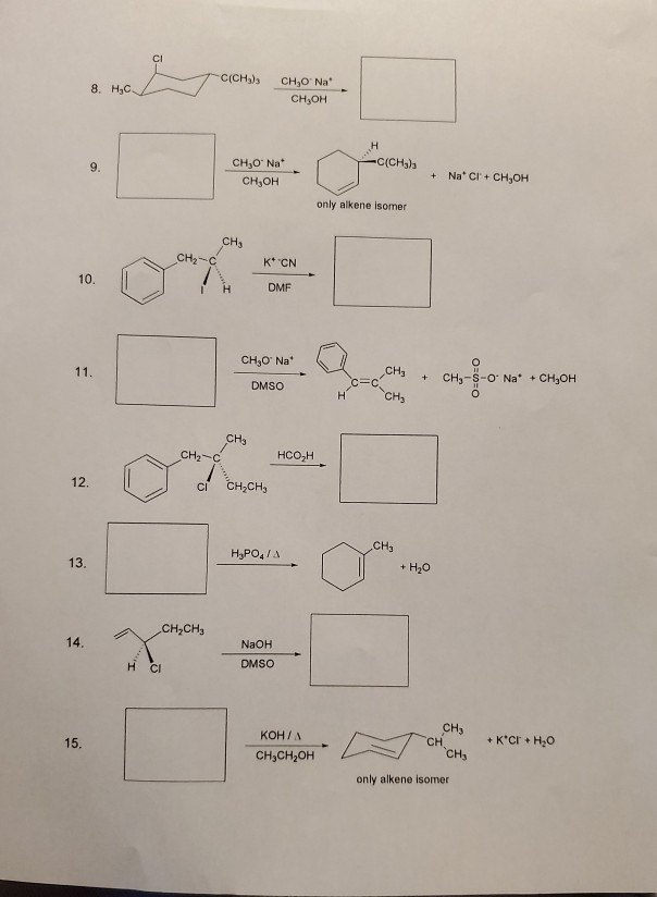 Solved Practice Problems With SN1, SN2, E1 And E2 Mechanisms | Chegg.com