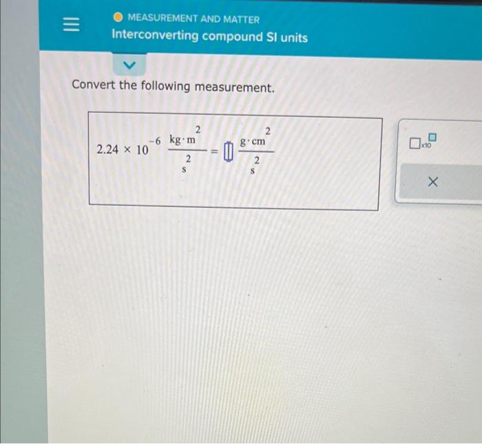Solved Convert The Following Measurement 2 24 10 6 Chegg Com   Image