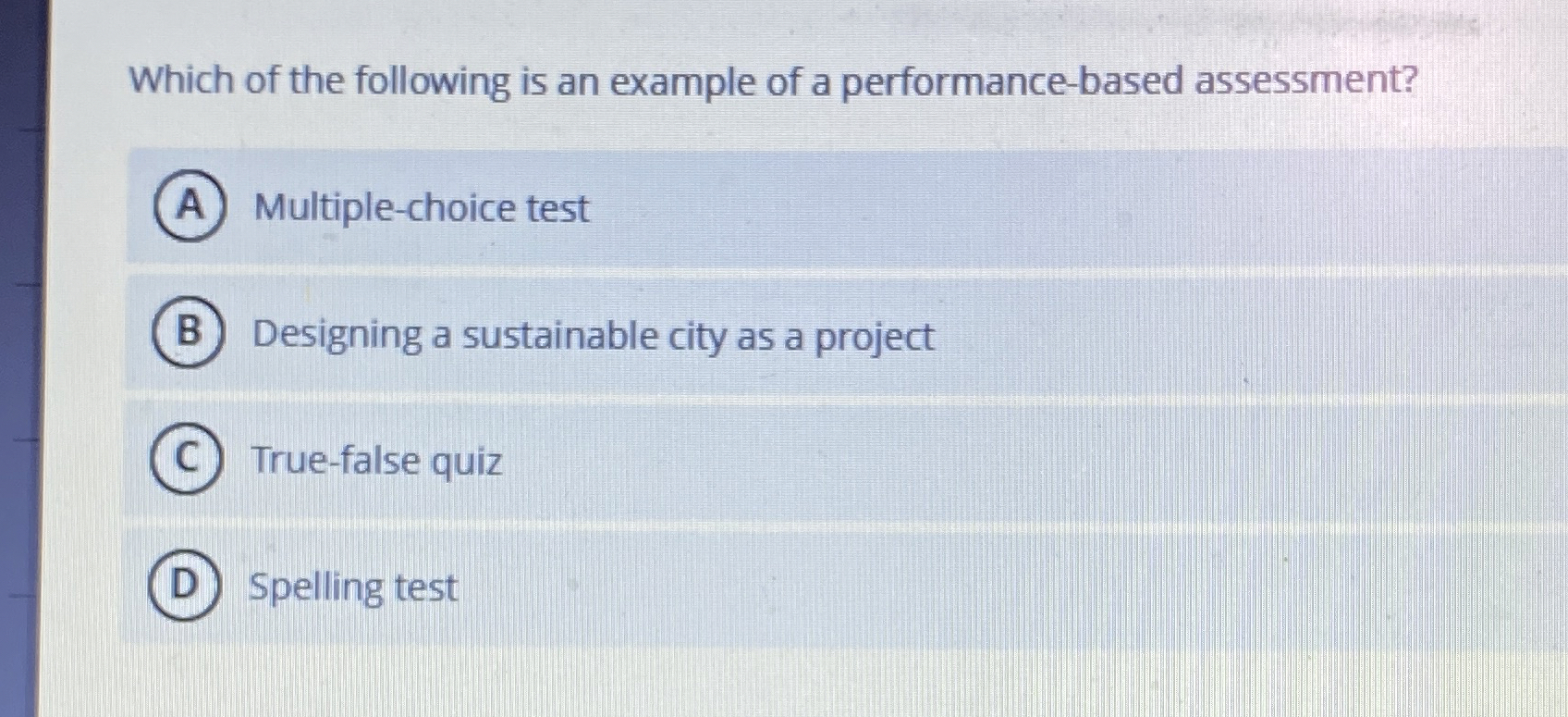 Solved Which of the following is an example of a | Chegg.com