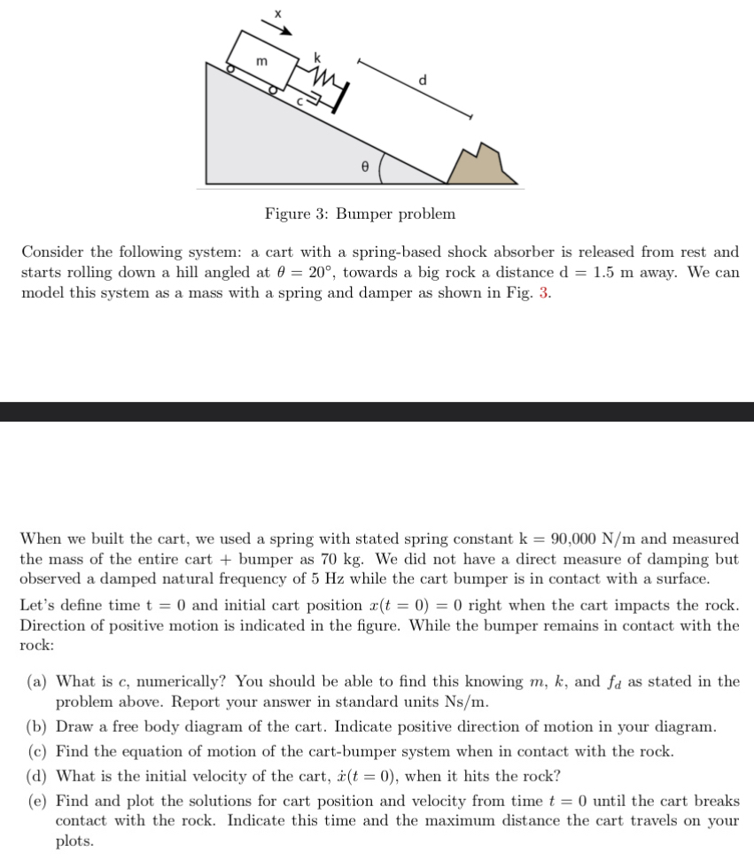 Solved Figure 3: Bumper problemConsider the following | Chegg.com