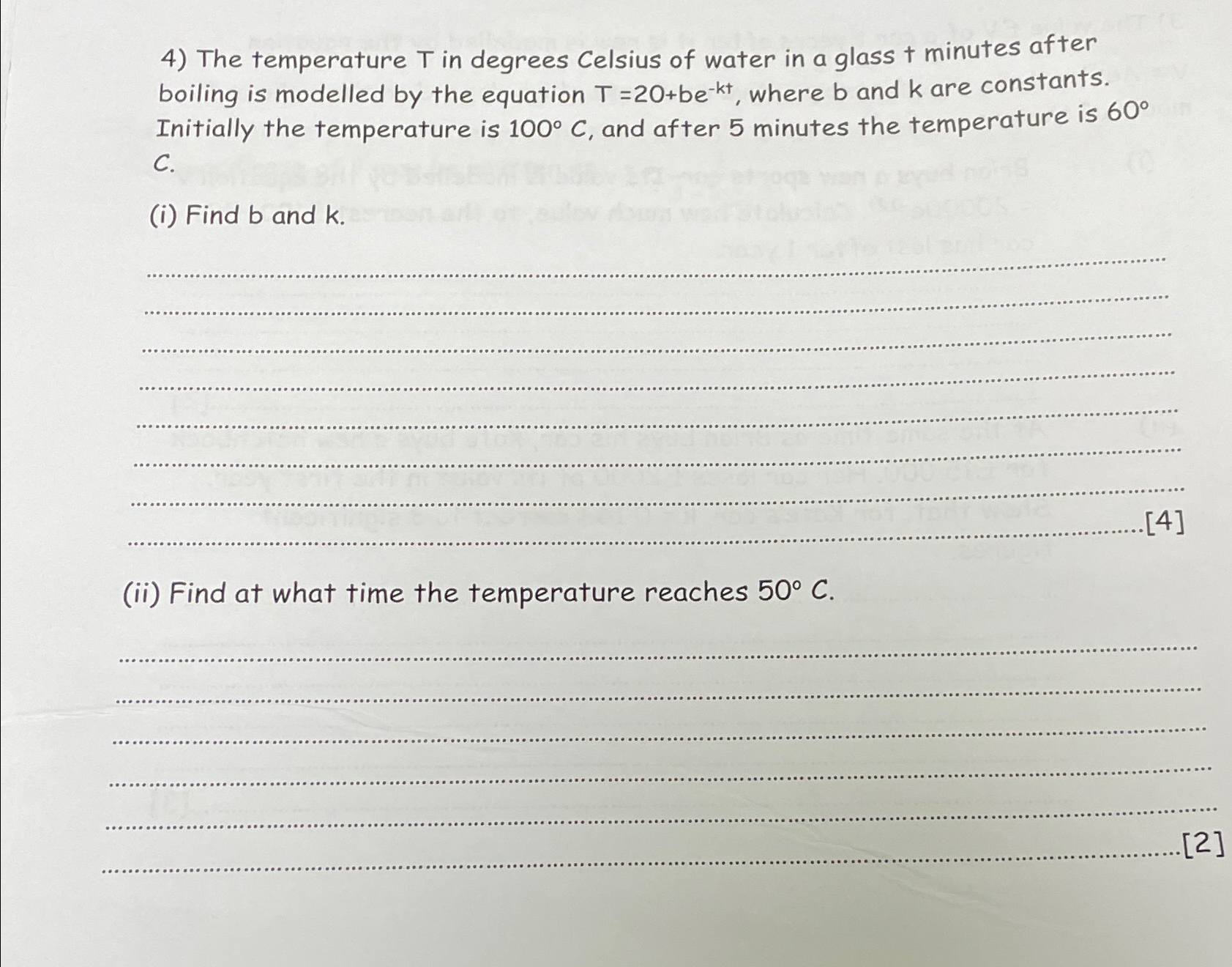 Solved The Temperature T ﻿in Degrees Celsius Of Water In A | Chegg.com