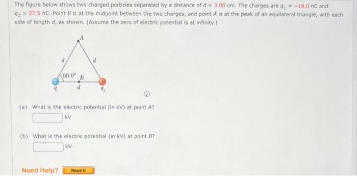 Solved The Figure Below Shows Two Charged Particles | Chegg.com