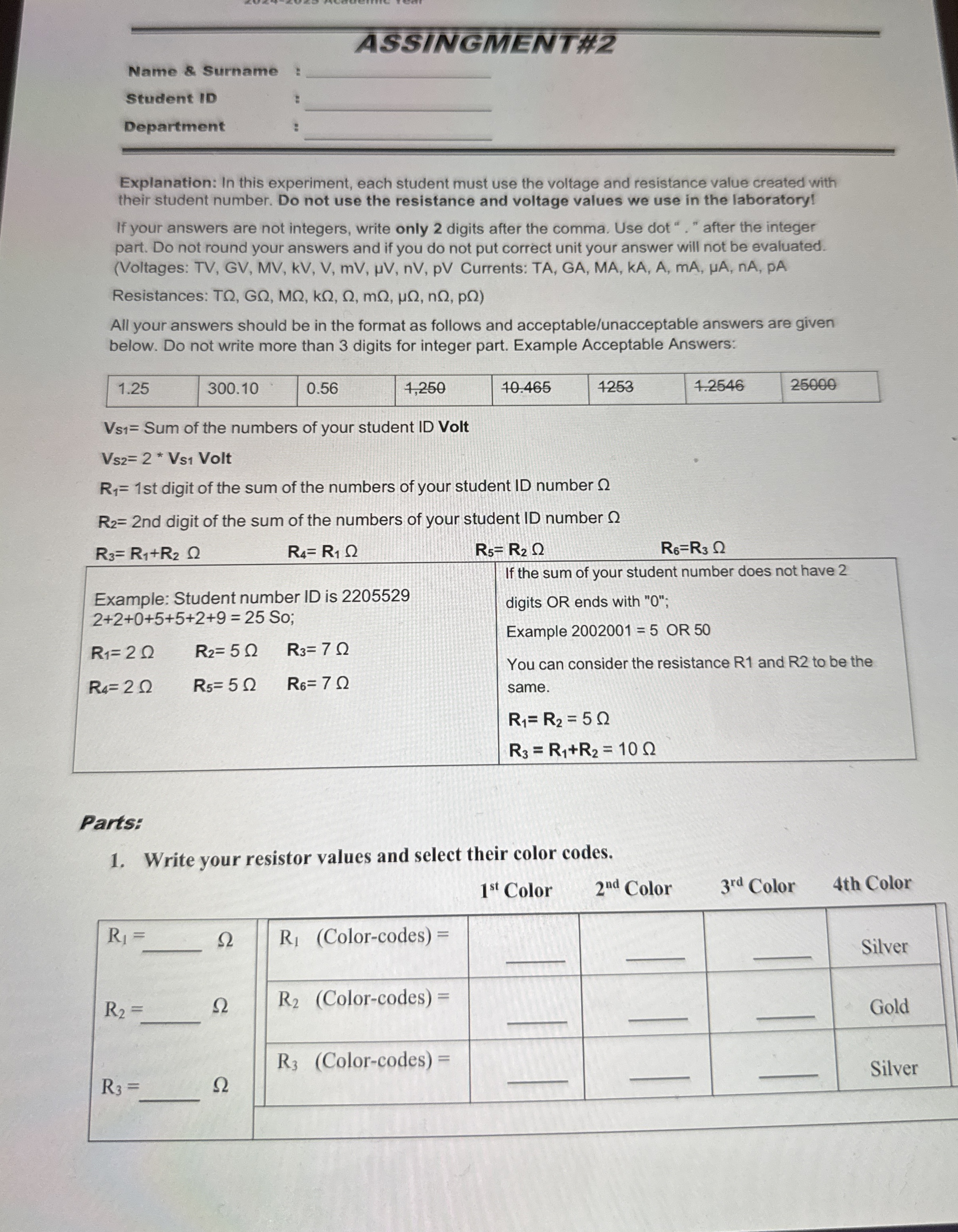 ASSINGMENTH2Name & Surname q,Student ID