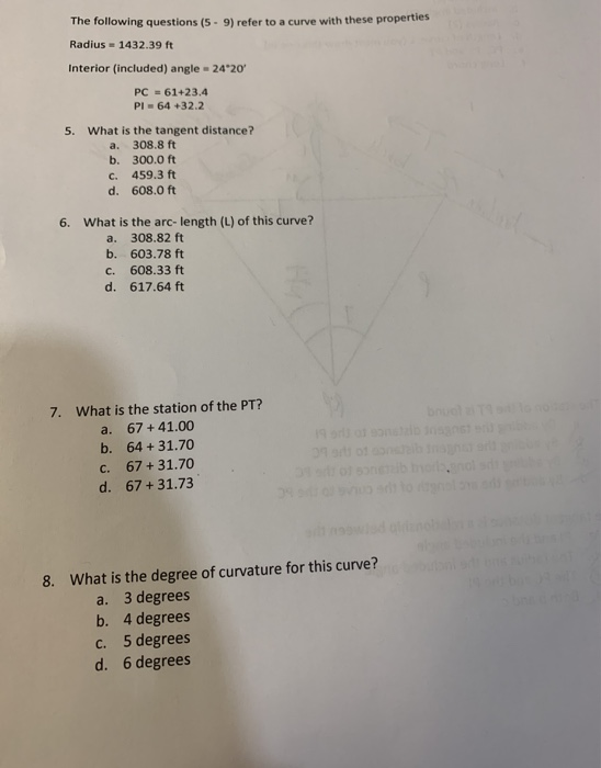 Solved The Following Questions 5 9 Refer To A Curve Wit