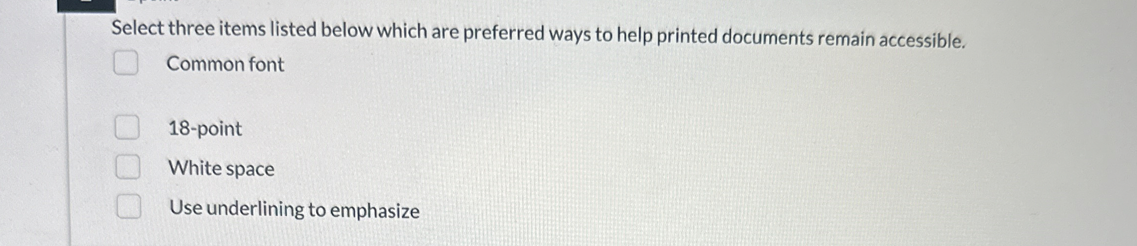 Solved Select three items listed below which are preferred | Chegg.com