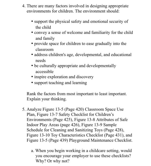 Solved 4. There are many factors involved in designing