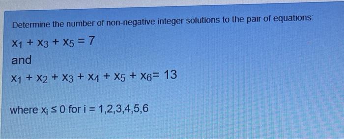 Solved Determine the number of non-negative integer | Chegg.com