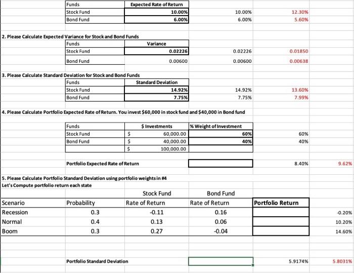 5. Please Calculate Portfolio Standard Deviation | Chegg.com