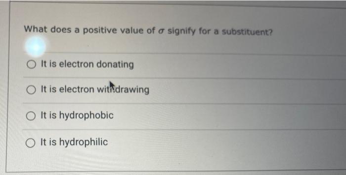 Solved What does a positive value of σ signify for a | Chegg.com
