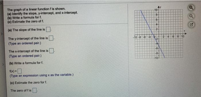 Solved 10 The graph of a linear function is shown. (a) | Chegg.com