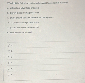 Solved Which of the following best describes what happens in | Chegg.com