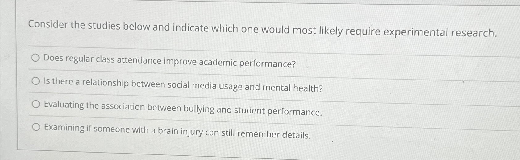 Solved Consider The Studies Below And Indicate Which One | Chegg.com