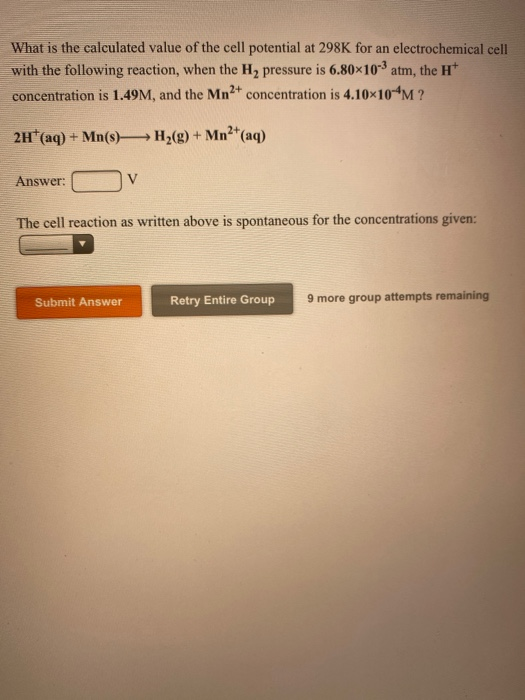 Solved A standard galvanic cell is constructed in which a