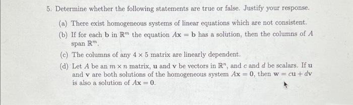 Solved 5. Determine whether the following statements are | Chegg.com