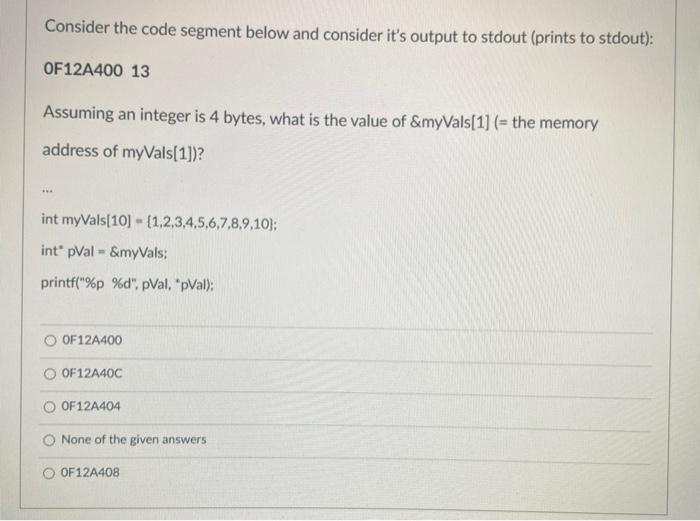 Solved Consider the code segment below and consider it's | Chegg.com