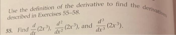 Solved Use the definition of the derivative to find the | Chegg.com