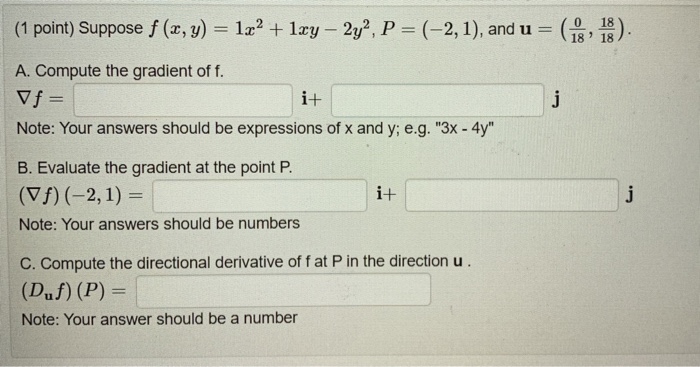 Solved 1 Point Suppose F X Y 1x2 1xy 2y2 P 2