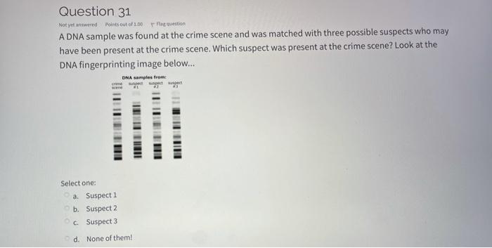 Solved Question 31 Not Yet Answered Points Out Of 1.00 | Chegg.com