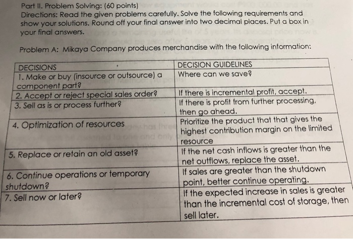 solved question 2 3 pts fixed costs per unit decrease ... Solved Total Fixed Cost P640,000.00 per annum Units sold for | Chegg.com
