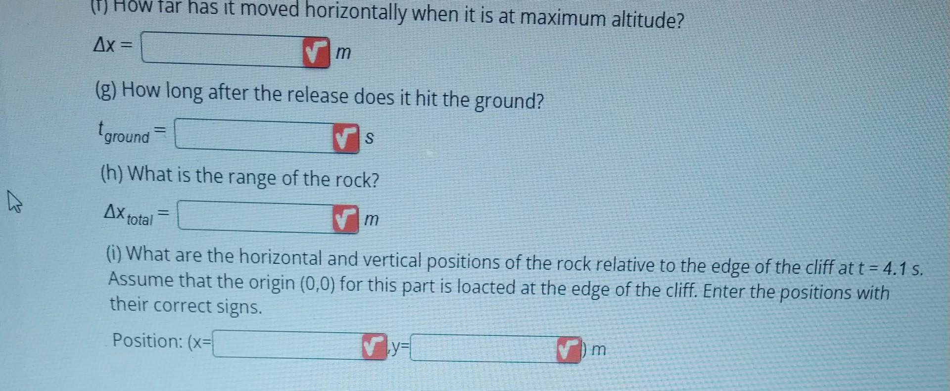 Solved 1. A rock is thrown off a cliff at an angle of 52 O) | Chegg.com