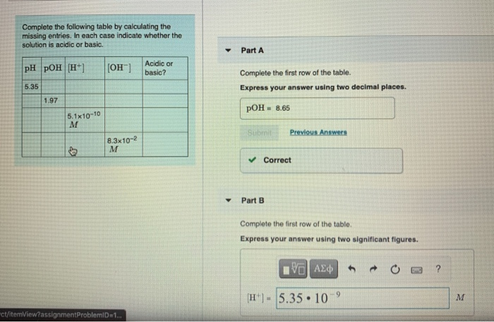 Solved Complete The Following Table By Calculating The | Chegg.com