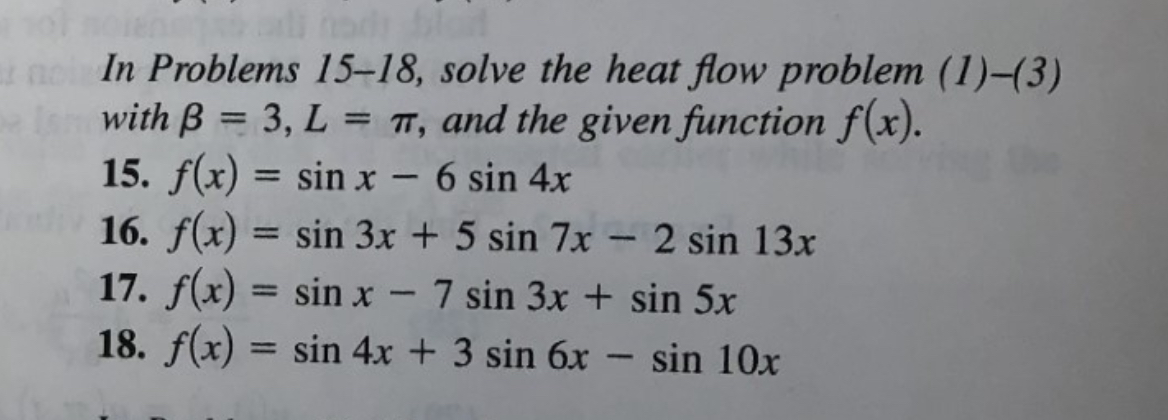 Solved Problem 17 ﻿please In Problems 15-18, ﻿solve the heat | Chegg.com