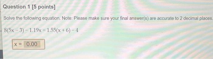 Solved Solve the following equation. Note: Please make sure | Chegg.com