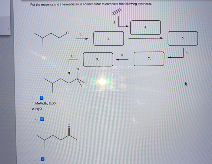 Solved Put the reagents and intermediates in correct order | Chegg.com