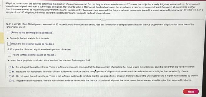 Solved Alligators have shown the ability to determine the | Chegg.com