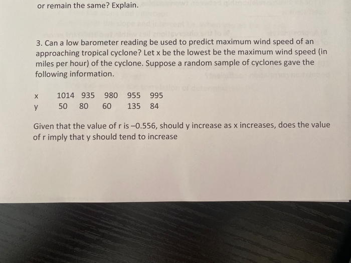 Solved or remain the same? Explain. 3. Can a low barometer
