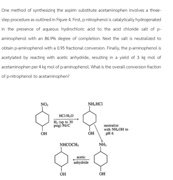 Solved One method of synthesizing the aspirin substitute