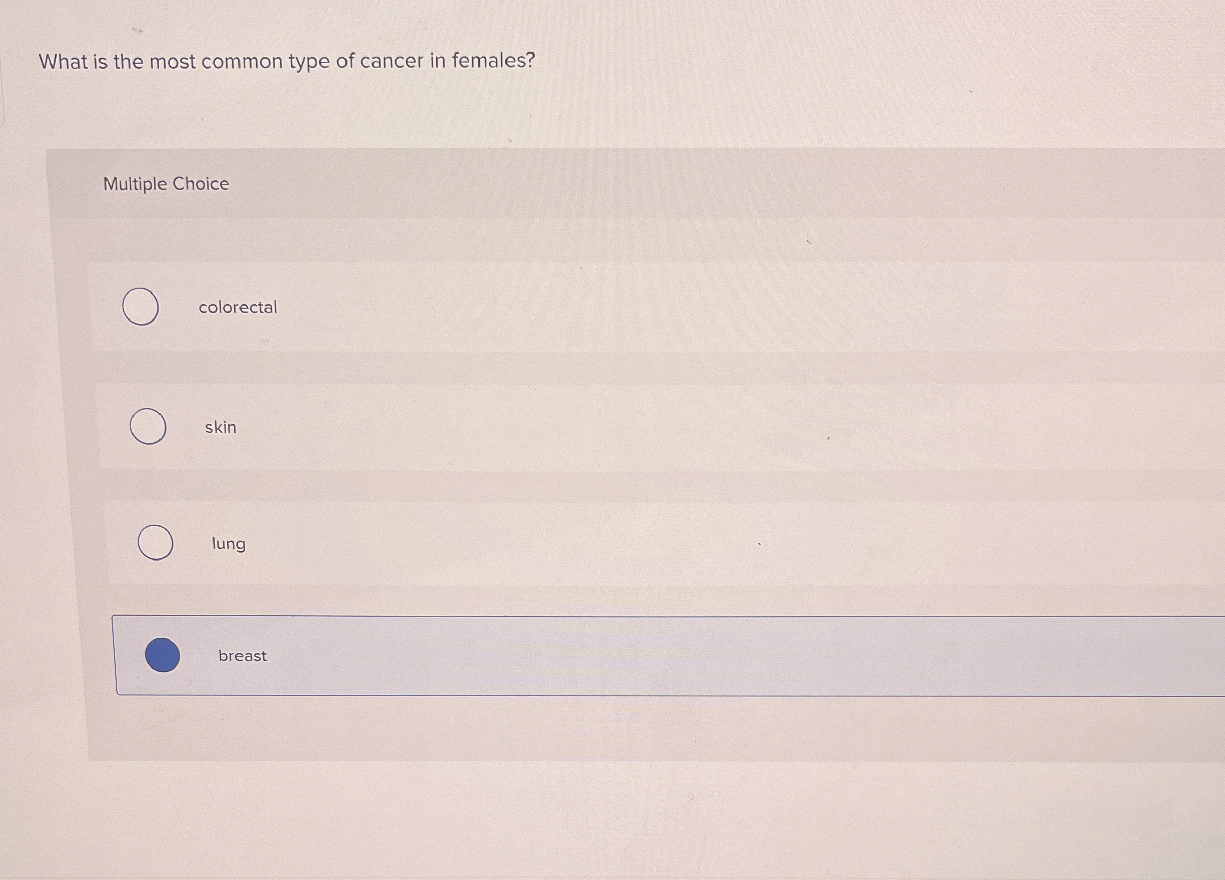 Solved What is the most common type of cancer in