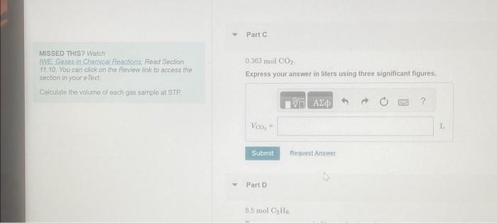 Solved MISSED THIS? Watch IWE: Gases in Chemical Reactions; | Chegg.com