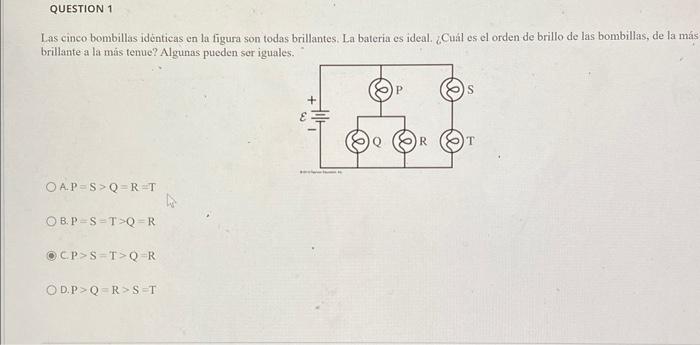 Solved traductionThe five identical bulbs in the figure are | Chegg.com