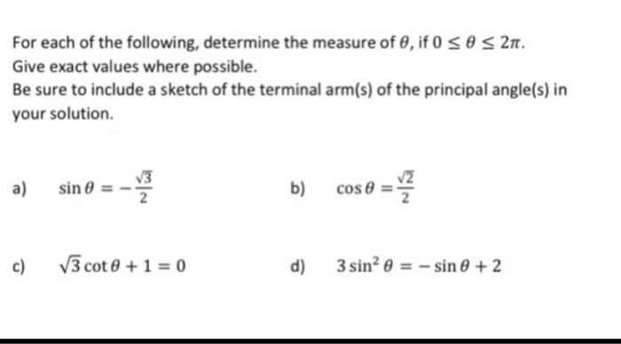 Solved For each of the following, determine the measure of , | Chegg.com