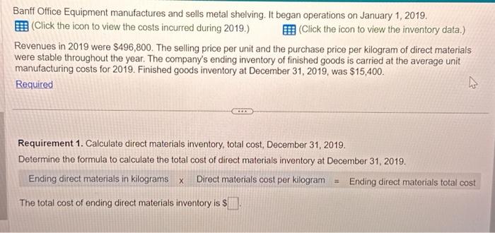 Solved Required 1. Calculate direct materials inventory, | Chegg.com