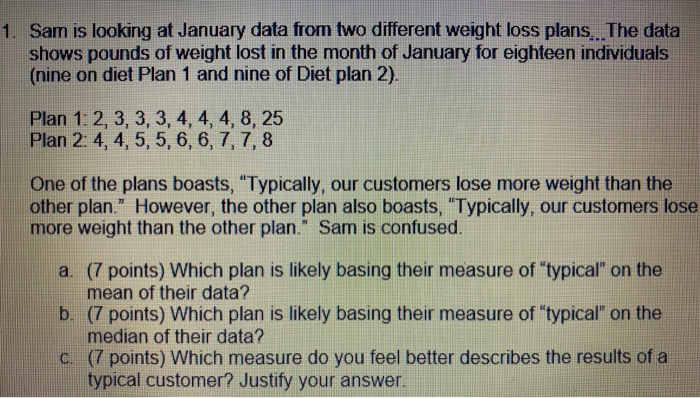 Solved 1 Sam Is Looking At January Data From Two Differe Chegg Com