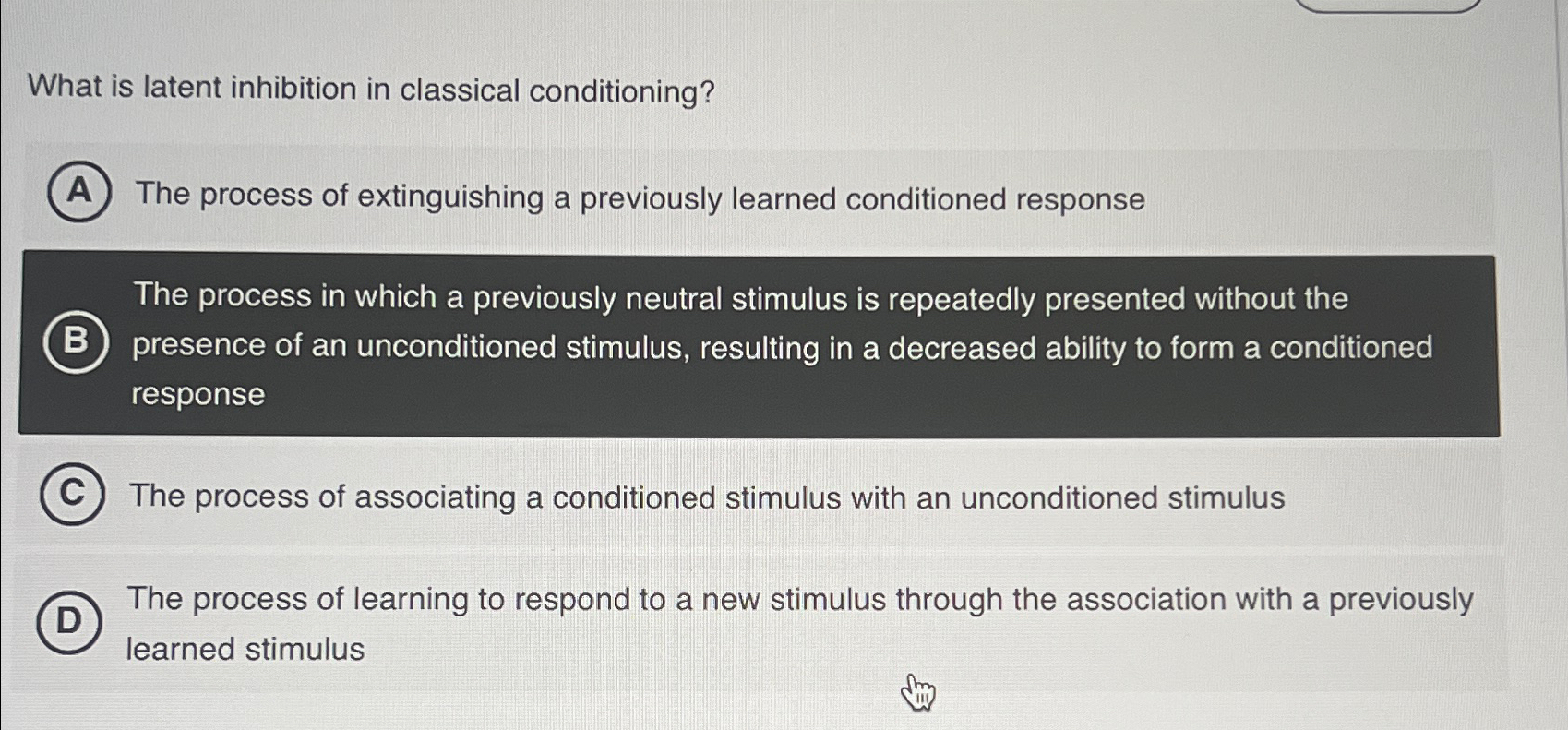 What Is Latent Inhibition In Classical Conditioning