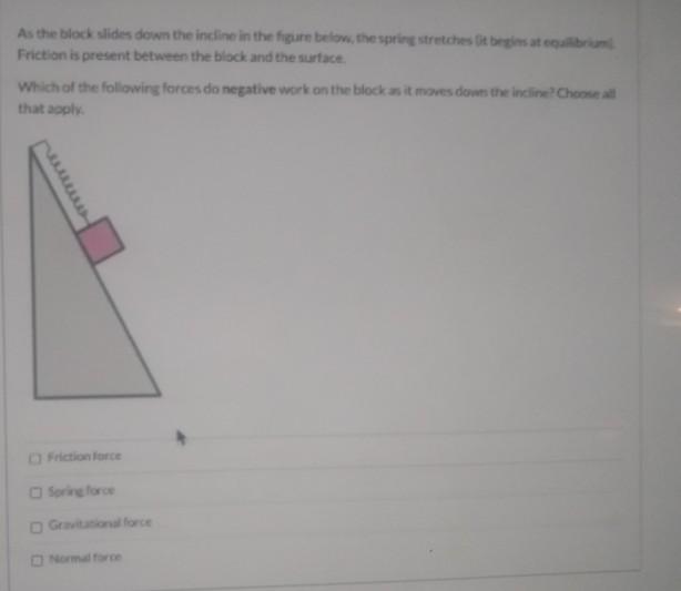 Solved As the block slides down the incline in the figure | Chegg.com