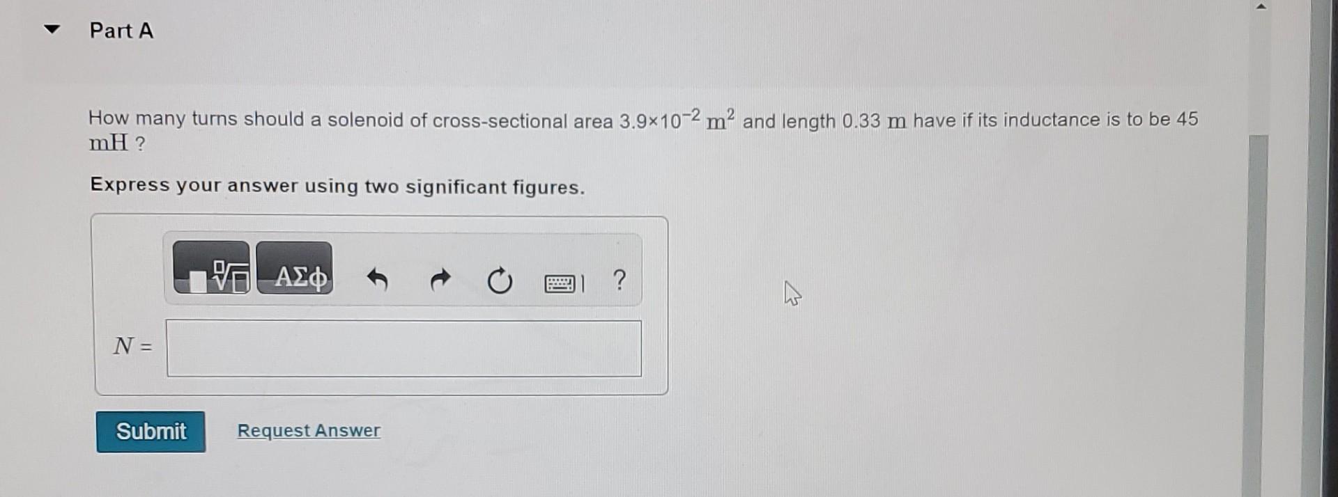 Solved How many turns should a solenoid of cross-sectional | Chegg.com