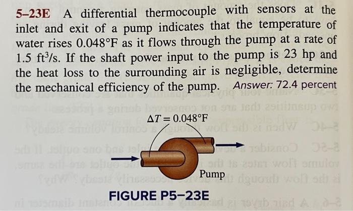 Solved 5-23E A differential thermocouple with sensors at the | Chegg.com