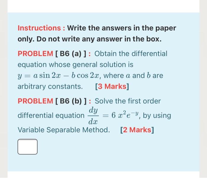 Solved Instructions : Write the answers in the paper only. | Chegg.com