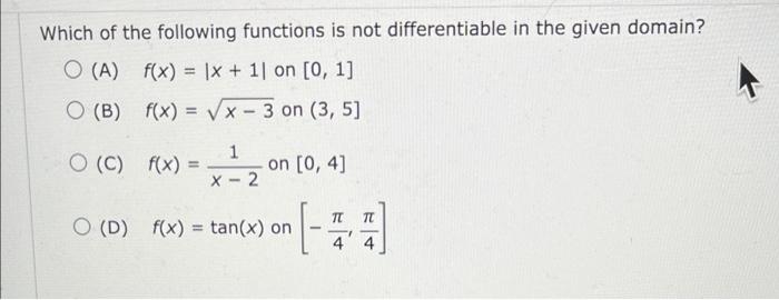 Solved Which of the following functions is not | Chegg.com