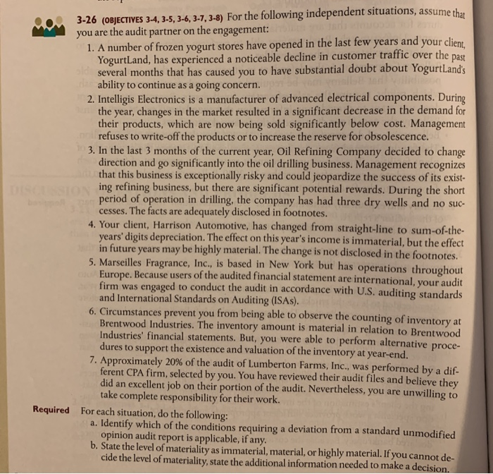 Solved 3-26 (OBJECTIVES 3-4,3-5,3-6, 3-7, 3-8) For the | Chegg.com
