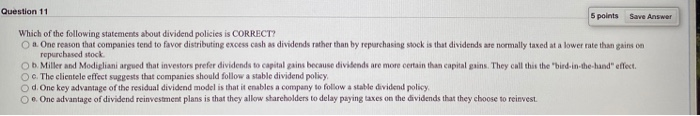 Solved Question 11 5 points Save Answer Which of the | Chegg.com