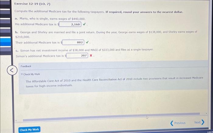 Solved Compute The Additional Medicare Tax For The Following | Chegg.com