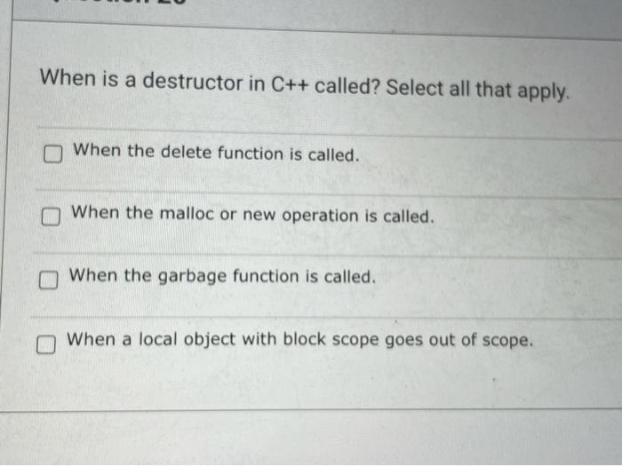 Solved Hi, I have a destructor question for C++ Why is the