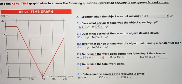 Solved Use the KE vs. TIME graph below to answer the | Chegg.com