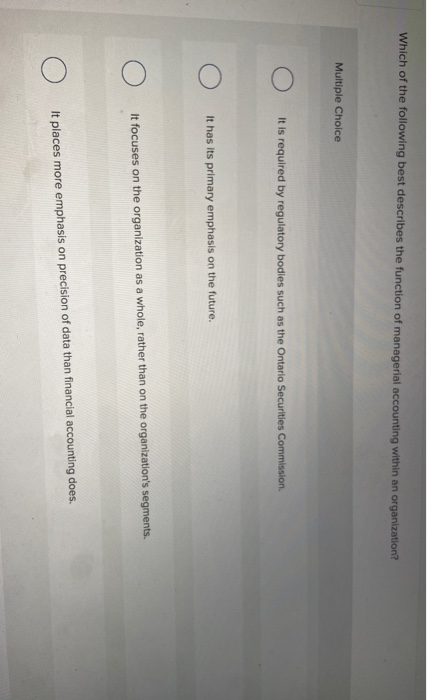 Solved Which of the following best describes the function of | Chegg.com