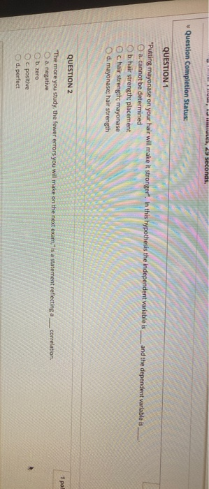 Solved v Question Completion Status: QUESTION 1 "Putting | Chegg.com